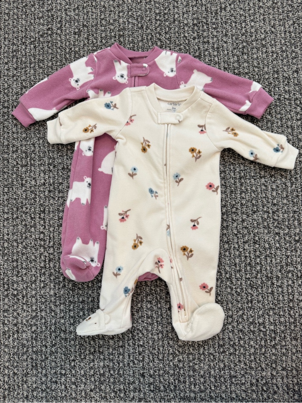 Carter's Fleece Double Zipper Footie Pajamas (Set of 2) (NWOT)